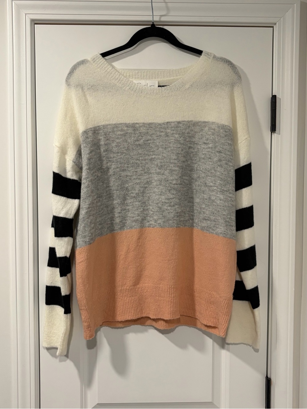 Sweet Lemon Lightweight Colorblock Crewneck Sweater